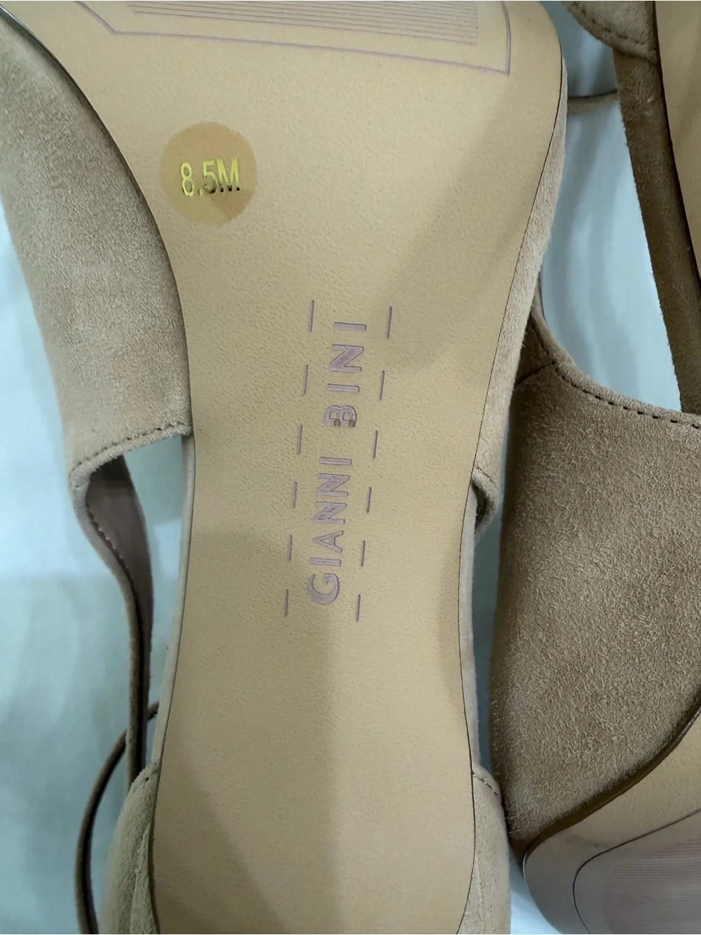 Gianni Bini Nude Suede Slingback Pump Heels